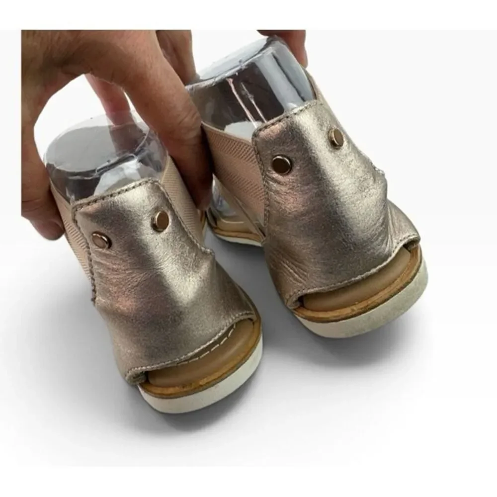 *SOREL Shoes Woman’s Size 6 Gold Tan Metallic Ella II Leather Strappy Sandals